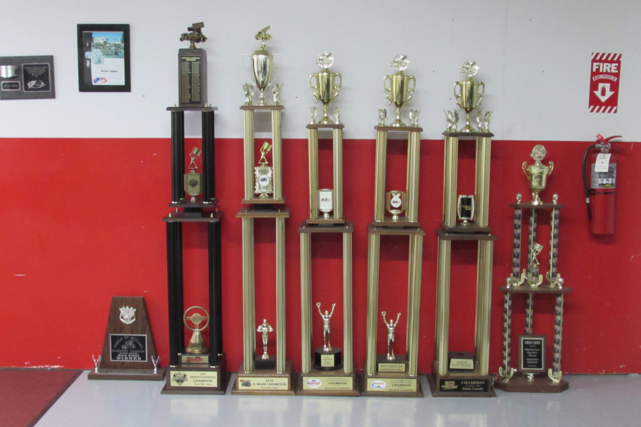 Trophy Room Winning Knoxville Nationals Sprint Car Engine Builder